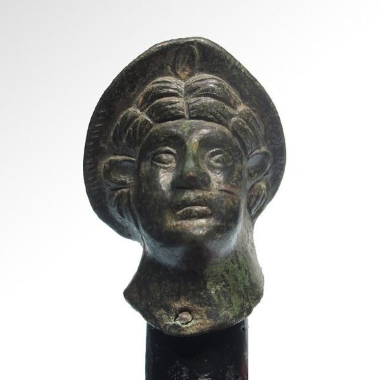 Ancient Roman Bronze Head of Minerva