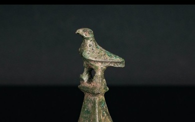 Ancient Roman, Empire Eagle figure on a stand made of bronze, votive offering full bronze animal eagle figure ancient Figure - 6.8 cm