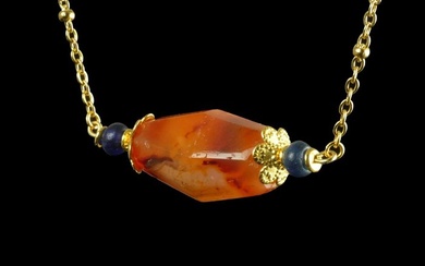 Ancient Roman Necklace with Roman glass and carnelian beads