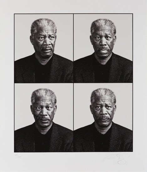 Andy Gotts MBE, British b.1967- Morgan Freeman, 2012; giclée print on 308gsm Fine Art Hahnemühle Photorag, signed and numbered 22/25 in pencil, published with Metro Imaging Ltd., sheet 61.1 x 50.8cm (unframed) (ARR) Provenance: purchased directly...
