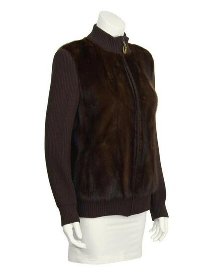 Anonymous Brown Mink Bomber Jacket