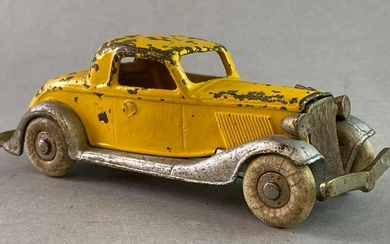 Antique Cast Iron Yellow Coupe