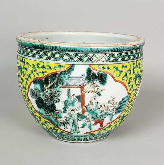 Antique Chinese Diminutive Porcelain Fish Bowl Cachepot