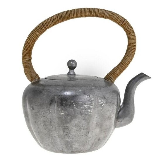 Antique Chinese Pewter Teapot.