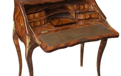 Antique Inlaid Marquetry Wooden Desk