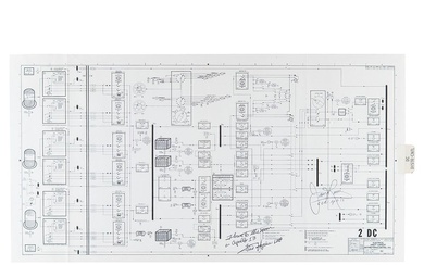 Apollo 13 Flown CSM Systems Data Schematic Signed by Jim Lovell and Fred Haise