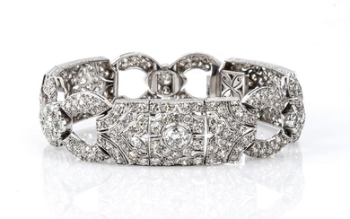 Art Déco platinum and diamonds bracelet - 1920s platinum 950/1000,...
