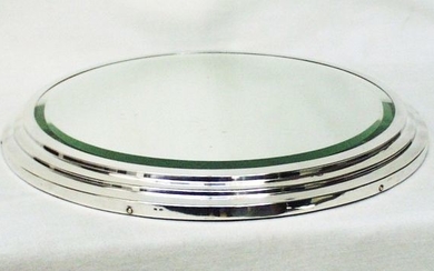 Art Deco silver mirror plate