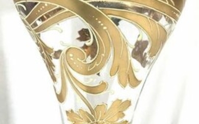 Art Nouveau Style Art Glass Footed Vase