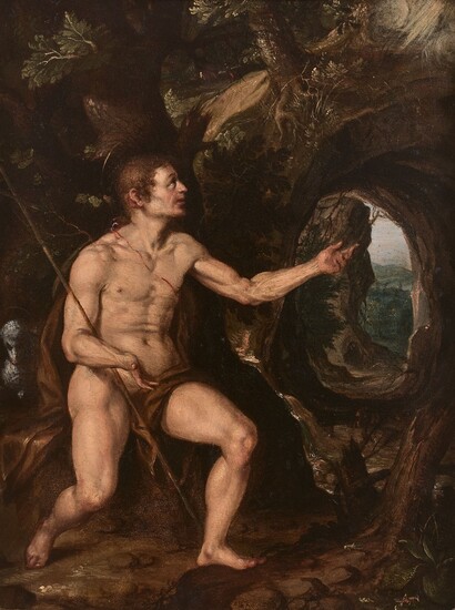 Artiste flamand actif à Rome vers 1580 Saint Jean-Baptiste