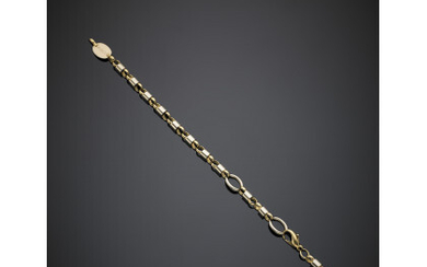 BARAKA' Bi-coloured gold chain bracelet, g 21.53, length cm 21.70 circa. (defects)Read more