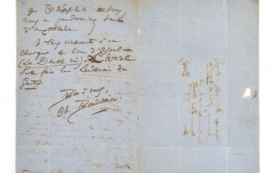 BAUDELAIRE, Charles (1821-1867) Lettre autographe signée