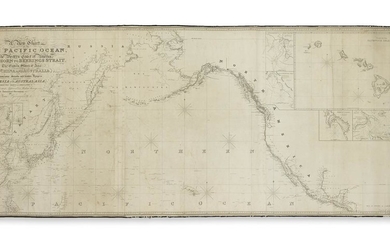 (BLUEBACK CHARTS.) Norie, J.W. A New Chart of the Pacific Ocean Exhibiting the...