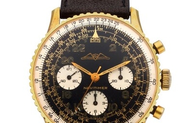 BREITLING, GOLD PLATED AND STEEL CHRONOGRAPH, COSMONAUTE NAVITIMER, REF. 809