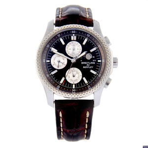 BREITLING - a gentleman's bi-metal Breitling for Bentley Mark VI Complications chronograph wrist watch.