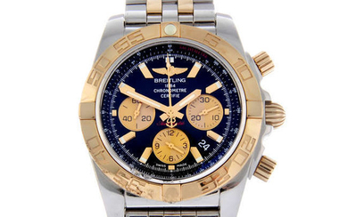 BREITLING - a gentleman's bi-metal Chronomat 44 chronograph bracelet watch.