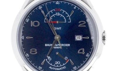 Baume & Mercier - Clifton Dual Time 45mm Steel Blue Dial - M0A10422 - Unisex - 2020