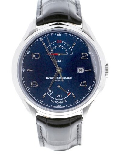 Baume & Mercier - Clifton Dual Time 45mm Steel Blue Dial - M0A10422 - Unisex - 2020