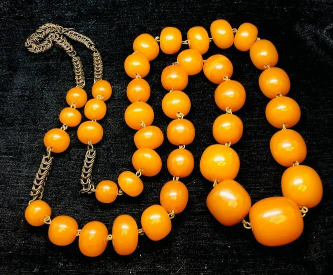 Beautiful Unique Antique Amber Necklace made from