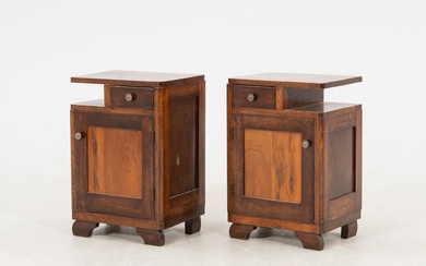 Bedside tables, a pair from the first half of the 20th century