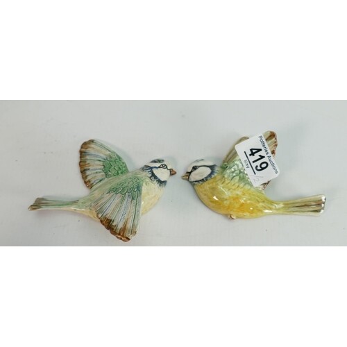 Beswick pair of Blue Tits wall plaques: 705 and 707. (2)