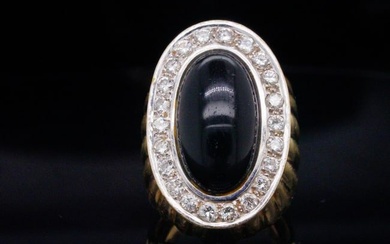 Bibi Hilton's 1.00ctw Diamond, 18mm Onyx and 18K Ring