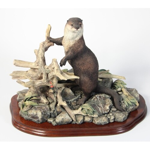 Border Fine Arts - Model of an otter 'River Sentinel' B0362 ...