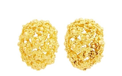 Boucheron Paris Pair of Nugget Gold Earrings