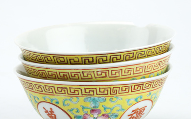 Bowls,3 pieces, porcelain, China, circa 1900-1920.