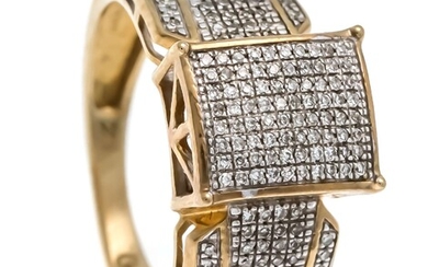 Brilliant ring 375/000 with 196 diamonds, 0.25 ct total W / SI, ring size 53, 3.9 g