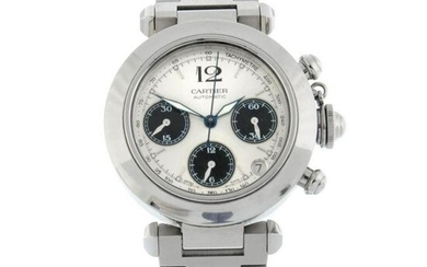 CARTIER - a Pasha chronograph bracelet watch. Stainless steel case. Case width 41mm. Reference 2412