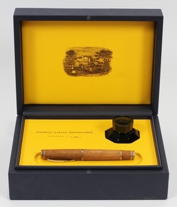 CHATEAU LAFITE ROTHSCHILD BY OMAS LIMITED EDITION STERLING SILVER AND OAK FOUNTAIN PEN WITH CASE 971 1000