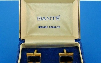 CHIC Dante Gold Plated & Sodalite Cufflinks & Stud Set