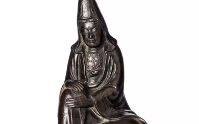 CHINE, XIXe siècle Petit groupe en bronze