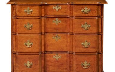 CHIPPENDALE CARVED WALNUT BLOCK-FRONT CHEST OF DRAWERS, CONNECTICUT, CIRCA 1770