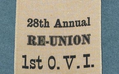 CIVIL WAR GAR IST OHIO VOLS. 1893 REUNION RIBBON