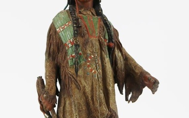 Carl Kauba Vienna Bronze Cold-Painted Figure of Native American Indian