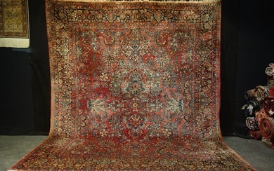 Carpet, Antique US Sarough 245 x 292 cm - Wool on cotton - First half 20th century
