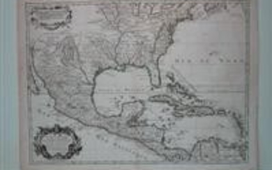 Carte du Mexique et de la Floride des Terres Angloises et des Isles Antilles du Cours et des Environs de la Riviere de Mississipi.