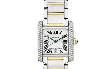Cartier Tank Francaise in Steel with Two Tone Bracelet