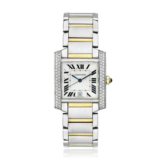 Cartier Tank Francaise in Steel with Two Tone Bracelet
