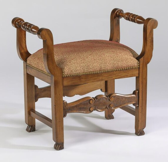 Carved walnut Provincial style seat