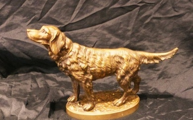 Carving, Chien de Chasse dans le goût de Jules Moigniez - 19.2 cm - Bronze
