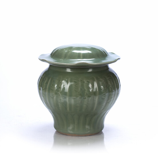 Celadon jar and cover