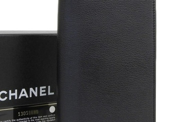 Chanel CHANEL here mark logo camellia butterfly long wallet A46511 13 series boutique seal