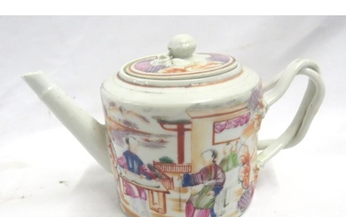 Chinese Canton Teapot in famille rose palette approx. 10cm H