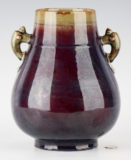 Chinese Flambe Hu Vase
