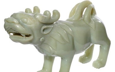 Chinese celadon jade carving of a mythical beast
