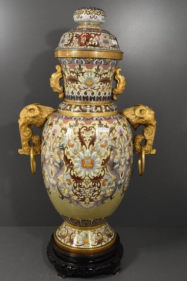 Chinese cloisonné vase (H:68cm)