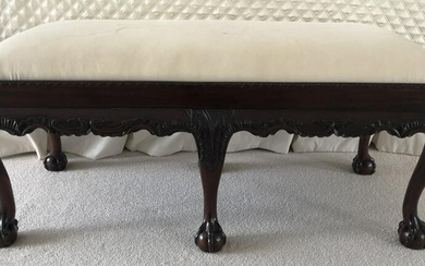 Chippendale Style Ball / Claw Upholstered Bench